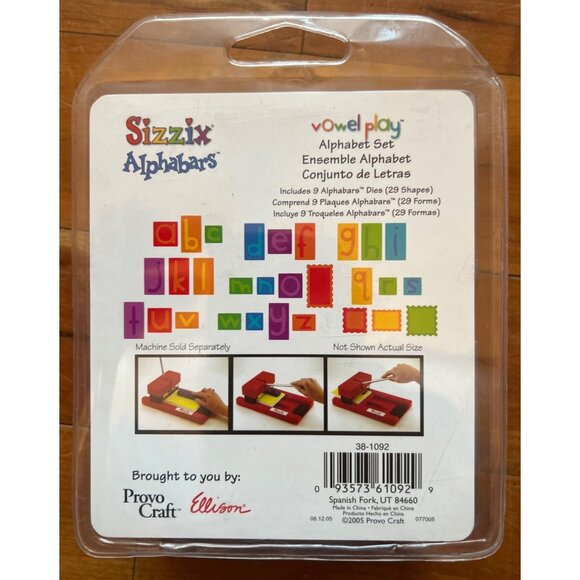 NEW Sizzix Alphabars Vowel Play Alphabet Set 38-1092 - Picture 2 of 5
